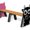 Farm Animals End Backless Bench